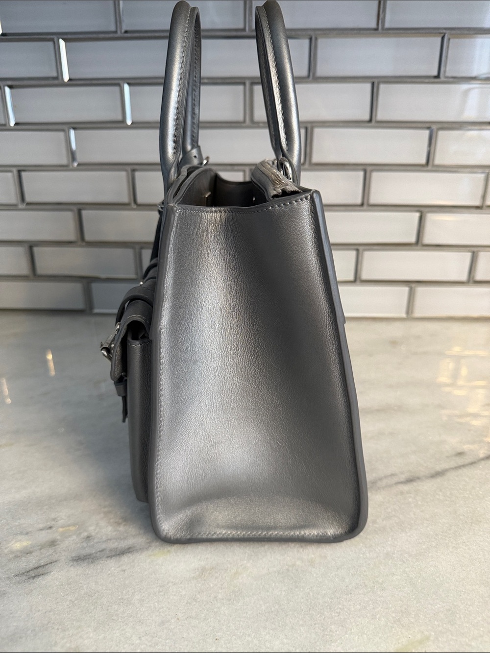 Louis Vuitton Metallic Gunmetal Gray Calf Leather City Steamer PM - Picture 8 of 16